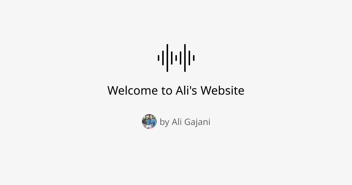 Welcome to Ali's Website