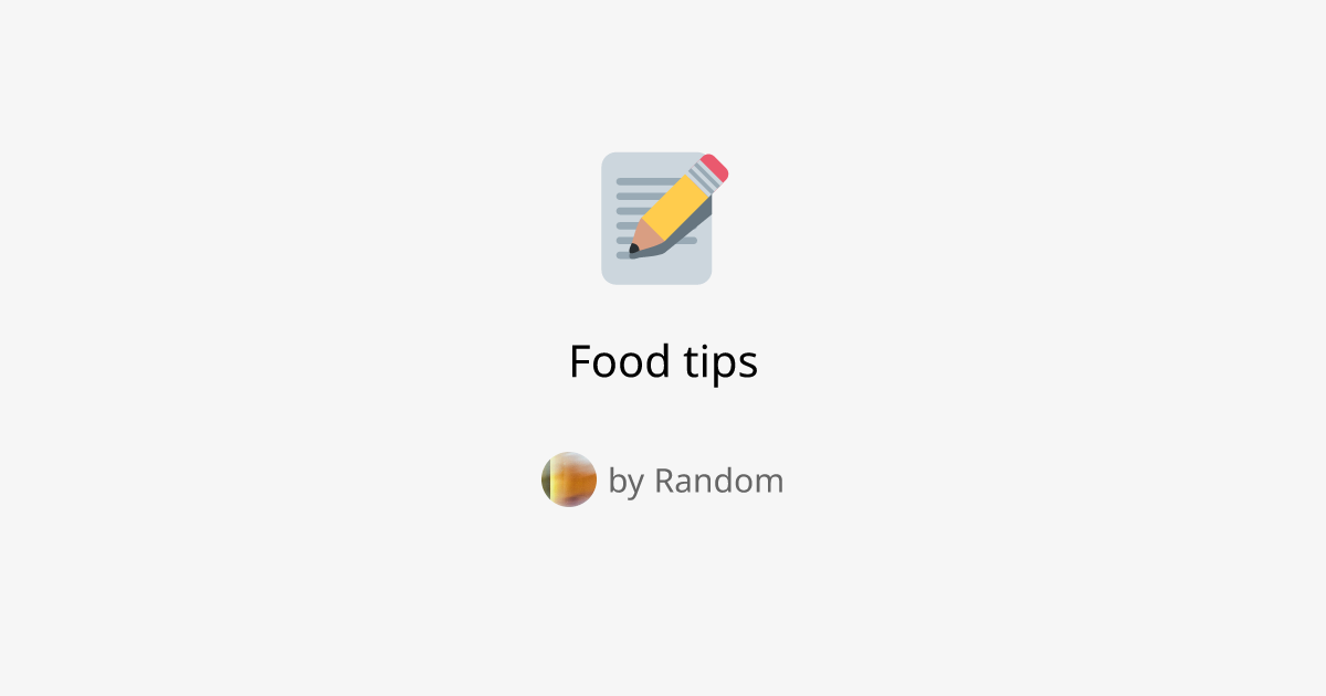 Food tips