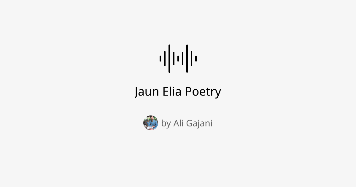 Jaun Elia Poetry