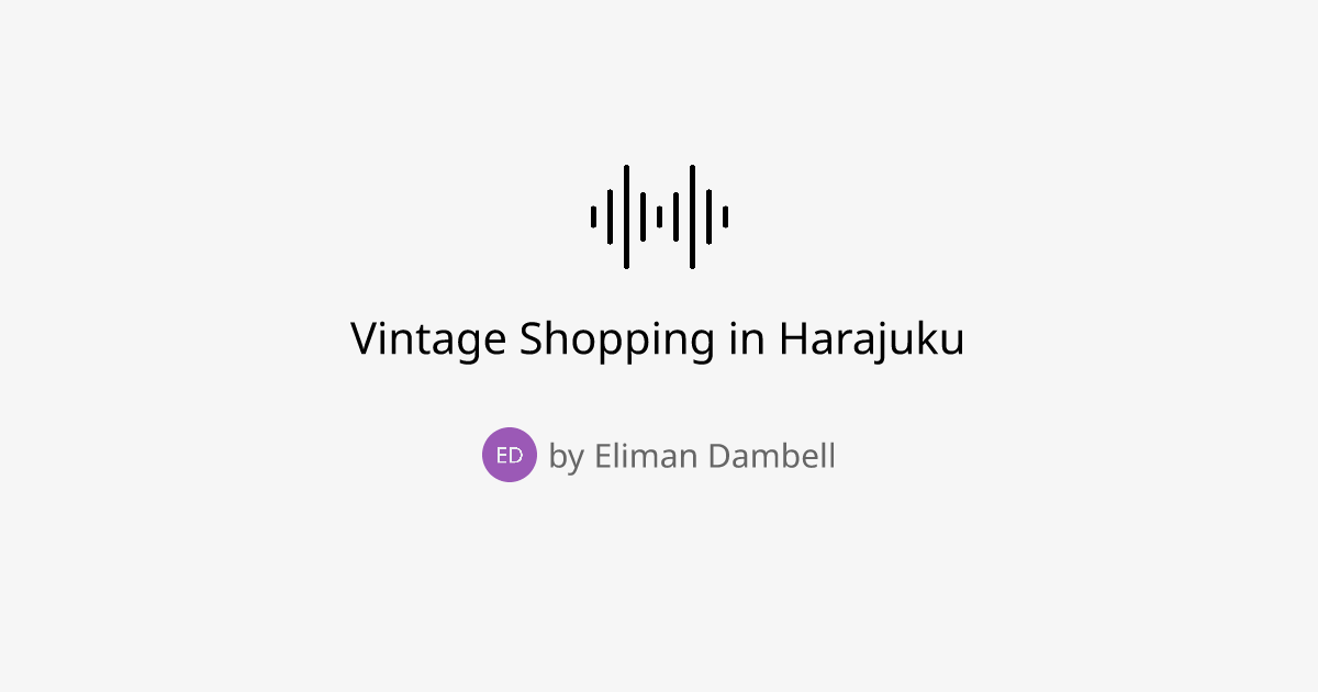 Vintage Shopping in Harajuku